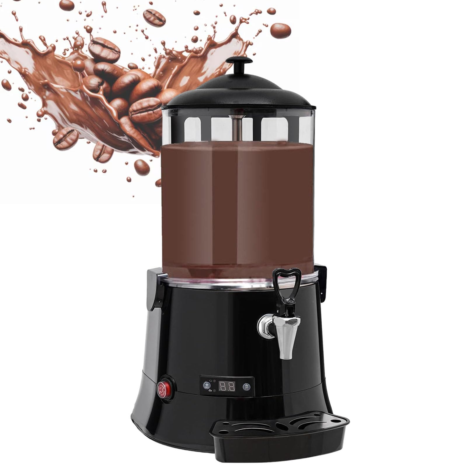 MYUYEE 10L Commercial Hot Cocoa Machine With Led Light, Chocolate Melting Pot, And Dispenser For Warming Chocolate And Coffee