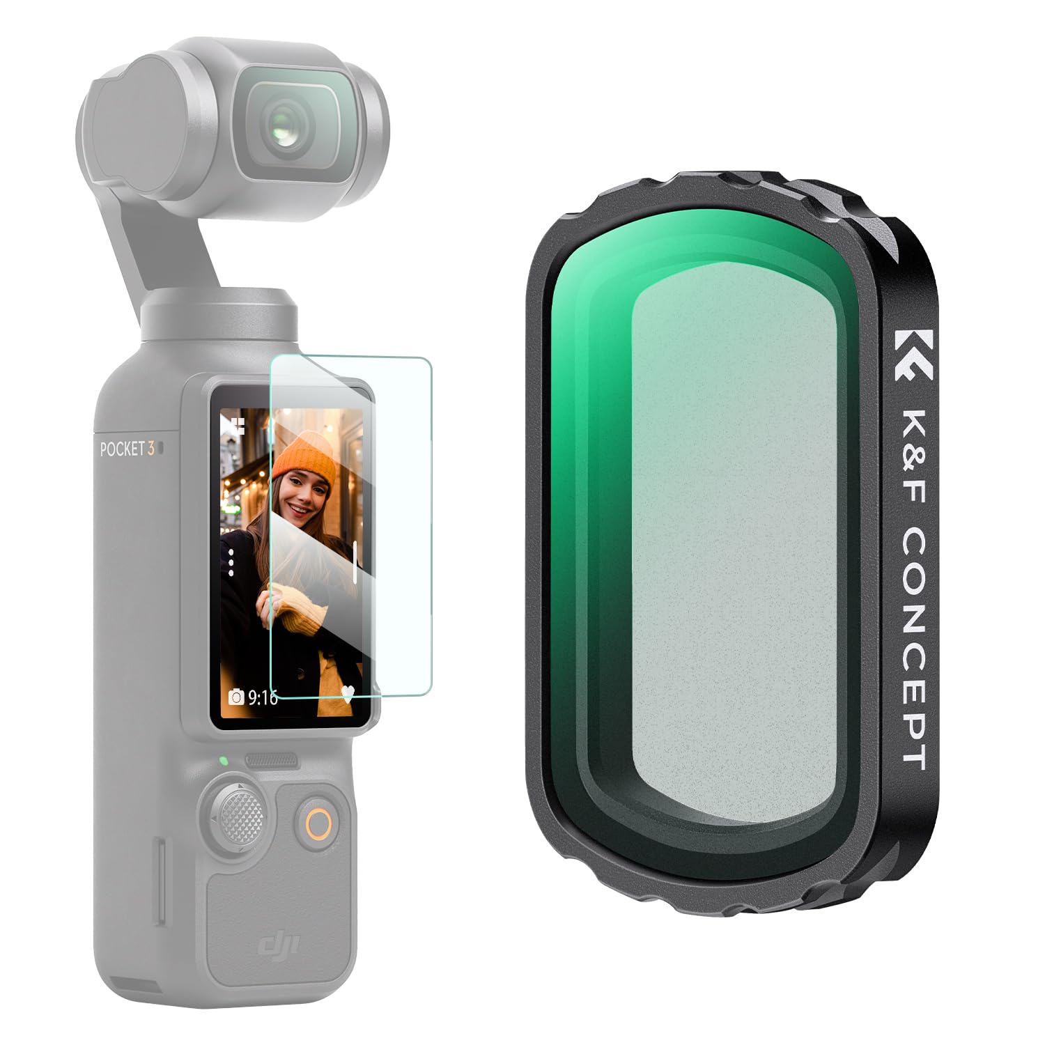 Amazon | K&F Concept DJI OSMO Pocket 3用磁気式フィルター ブラック 