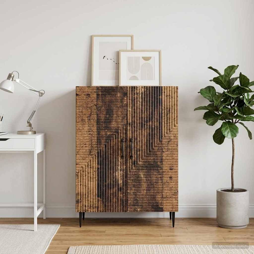 Générique Credenza in legno di Ingenierie, 66 x 34,5 x 89,5 cm | Stoccaggio vasellame, porte 90°, piedi in metallo nero, stile vintage, facile da pulire