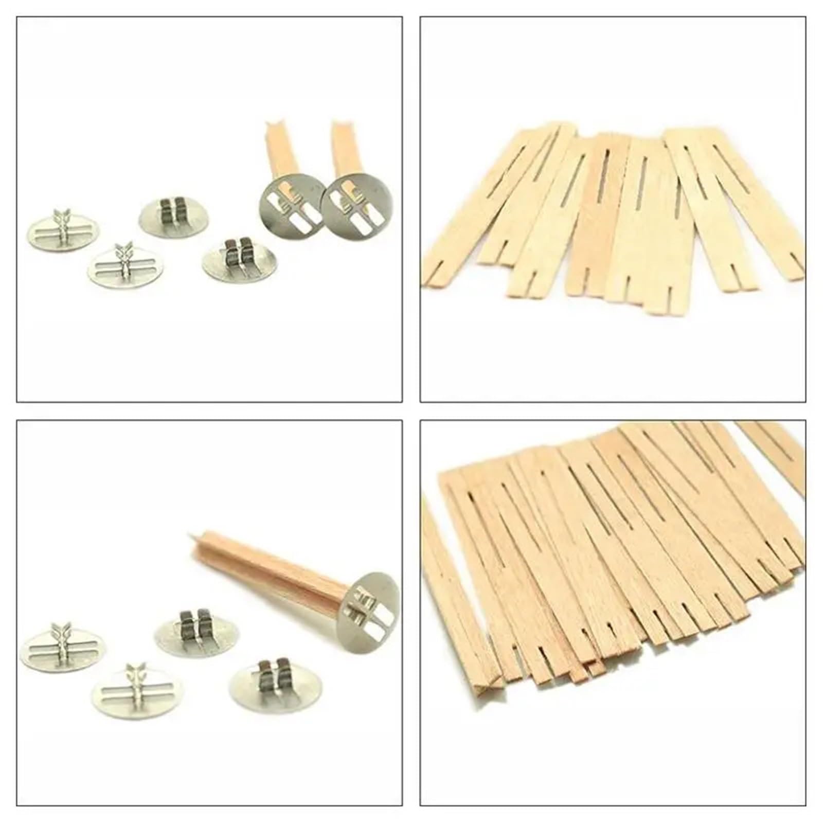 Kerzendochte 50 Stück Kreuz Holz Kerze Dochte Kerze Kerne mit Metallsockel for die Kerzenherstellung DIY Handwerk Baumwolle Kern FüR Kerzen Selber Machen