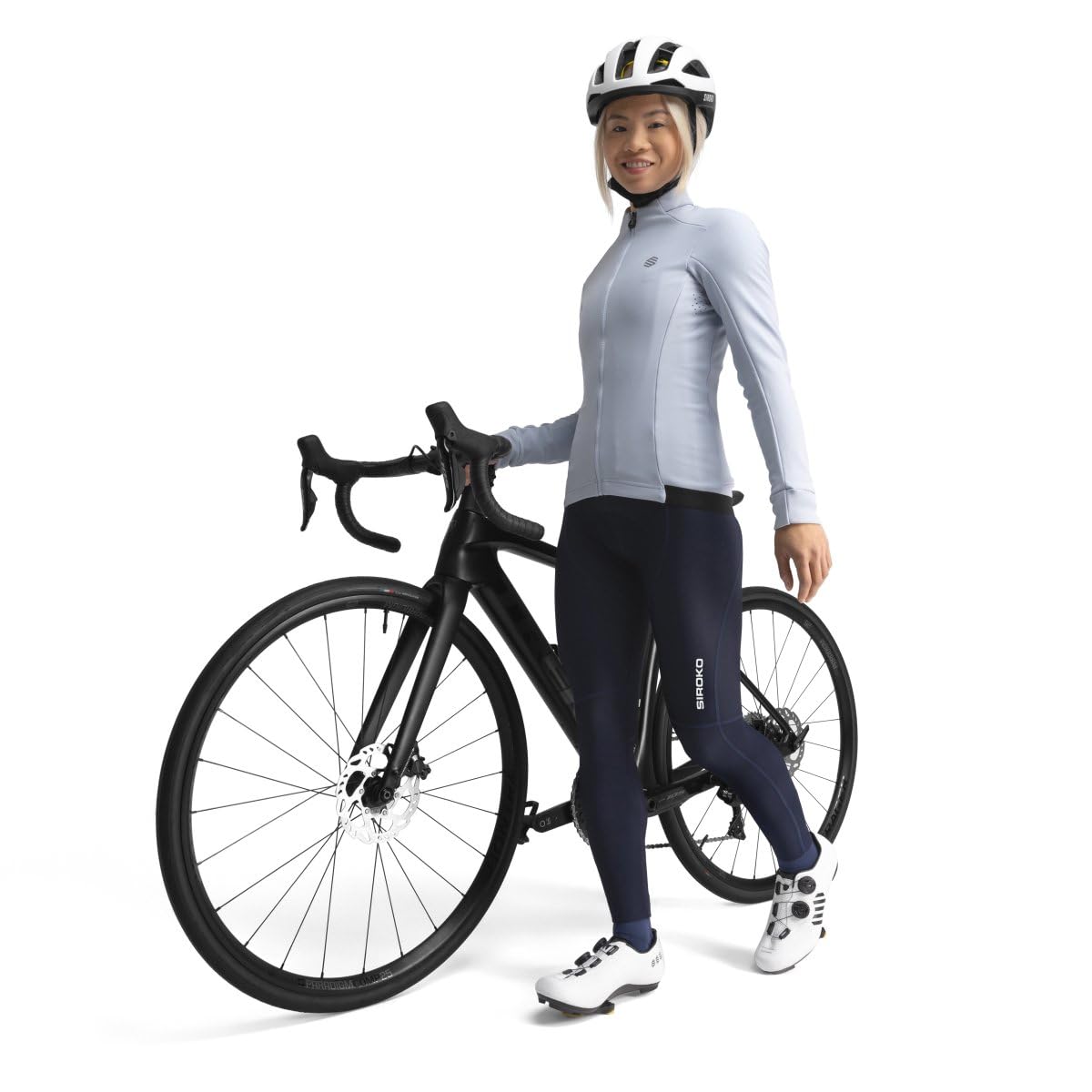 SIROKO Chaqueta Ciclismo Softshell J1 Mujer Aislamiento Térmico con tejido Micropolar