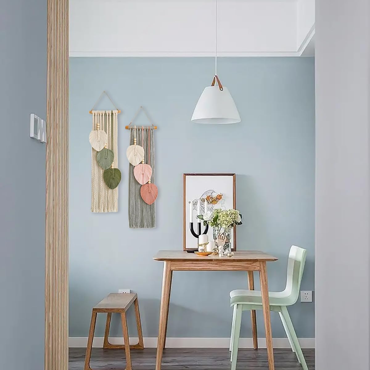 Wondramble Makramee wandbehang,Boho makramee wandteppich,Wohnzimmer,Schlafzimmer,Büro,WandDekoration (Bunte)