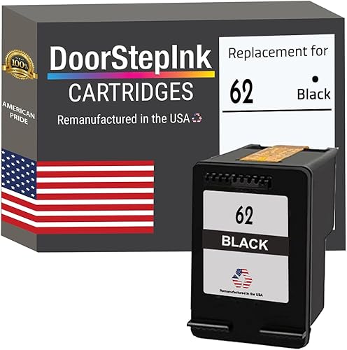 DoorStepInk Marca para HP 62 (C2P04AN) Cartucho de tinta negro remanufacturado en EE. UU