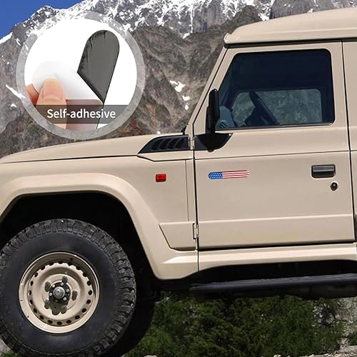 Miniatura 3 de iayokocc 2 insignias de metal con la bandera estadounidense, calcomanía de automóvil para camión, accesorio para parachoques de automóvil,