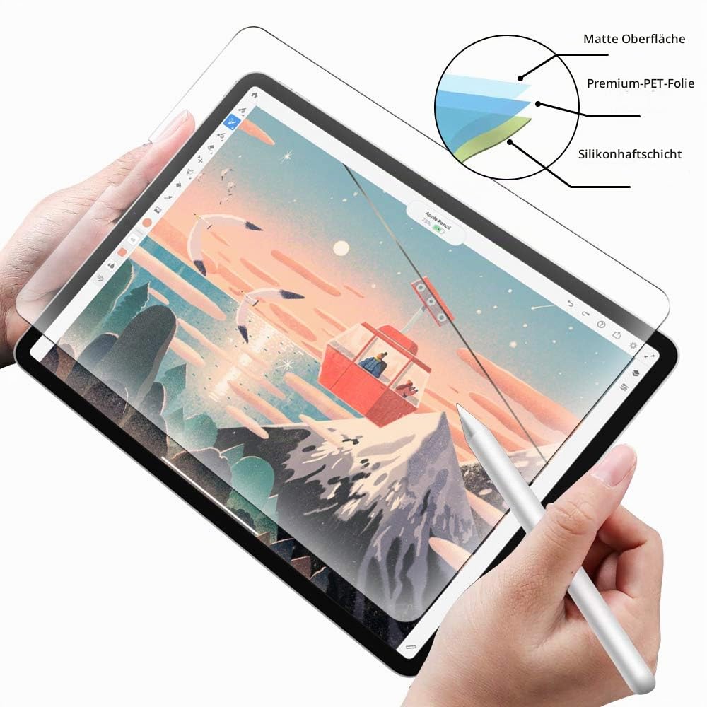 2 Stück Paper-Feel Schreib- & Zeichenfolie für 15.6 Zoll (16:9) Laptops, kompatibel mit Smart-Pencils und Stylus