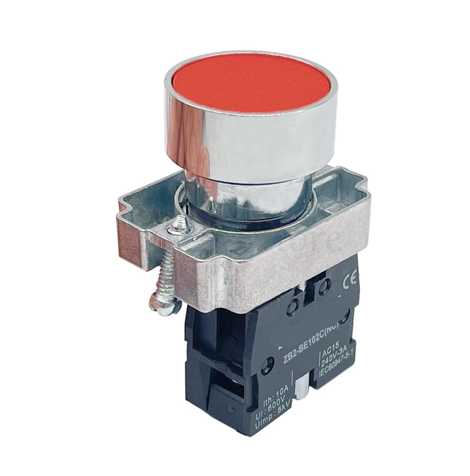 Botón pulsador momentáneo de reinicio automático e interruptor cabeza plana XB2-BA42 1