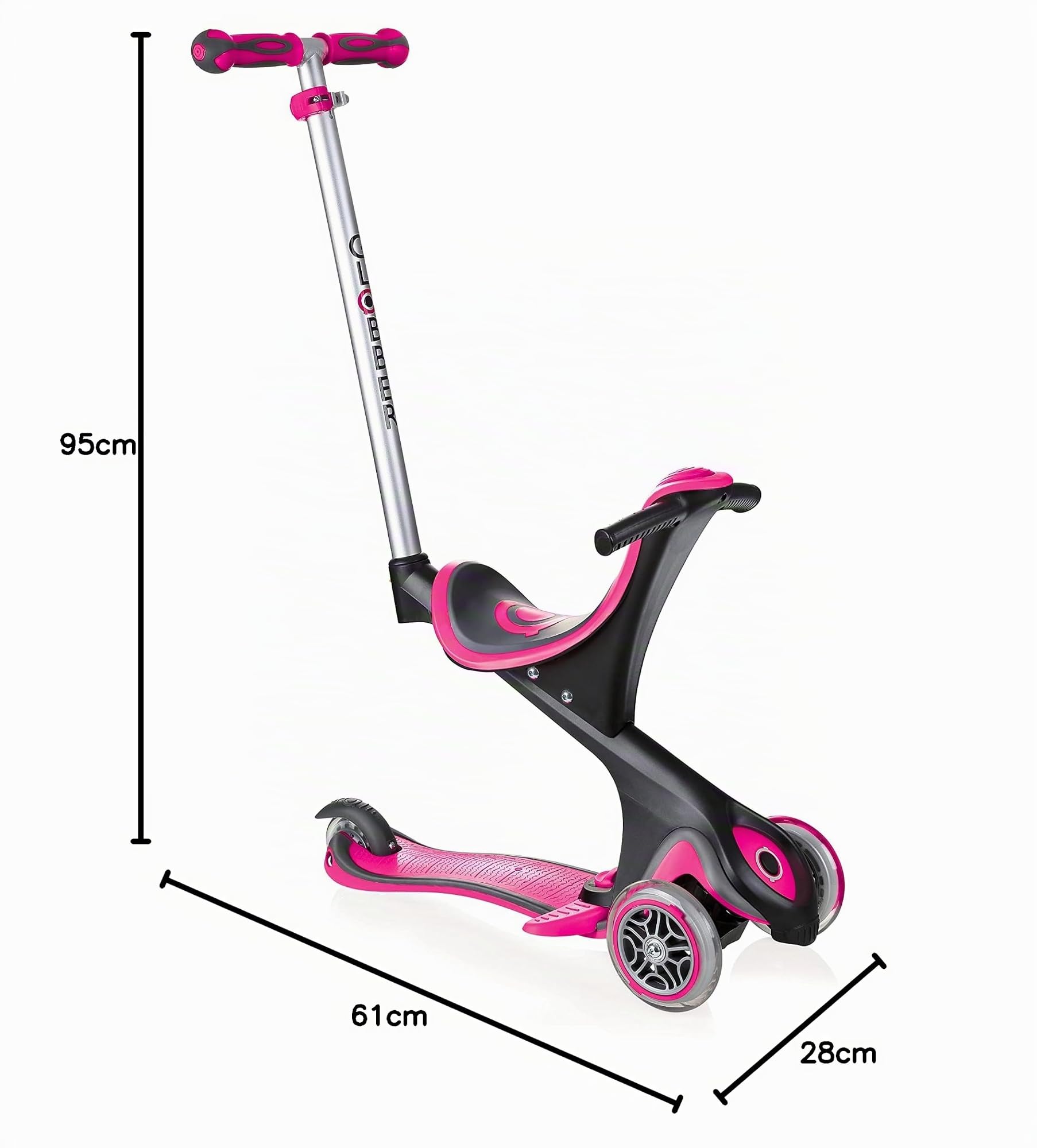 Globber - GO•UP COMFORT - Trottinette évolutive à 3 roues avec siège pour les enfants âgés de 15m+ à 6 ans +