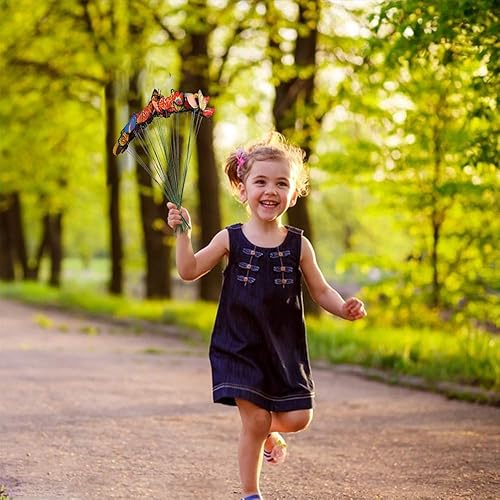 Miniatura 2 de Antallcky 100 estacas de mariposa para exteriores, maceta, maceta, cama, decoración de jardín, mariposas, decoraciones de Navidad, mariposas