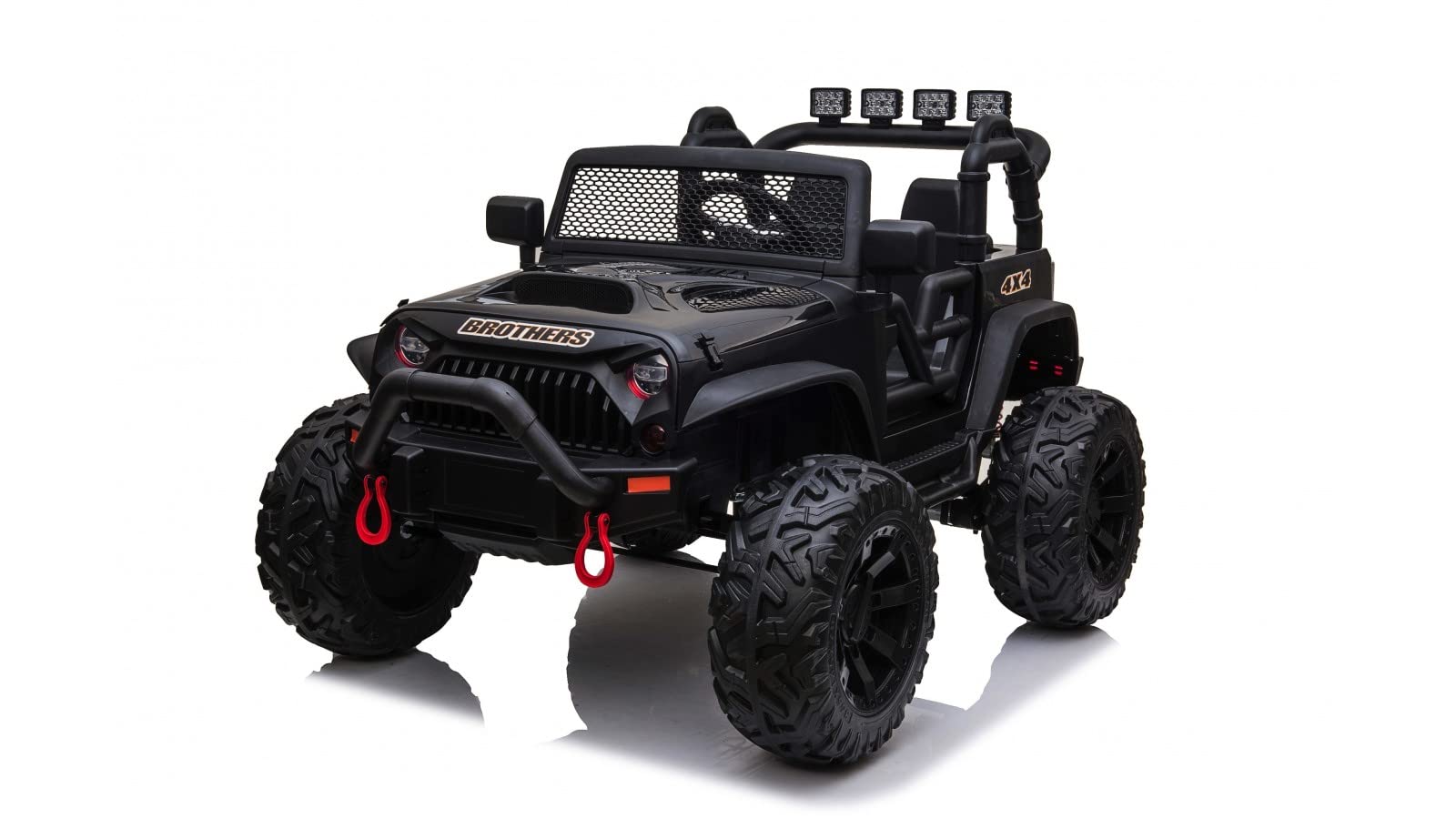 TOYSCAR Auto Macchina Elettrica per Bambini 2 Posti 24V Fuoristrada Big Adventure Telecomandata Sedile in Pelle Porte Apribili Doppio Motore Elettrico Carico 35 kg Ruote in Gomma E TAPPETINI