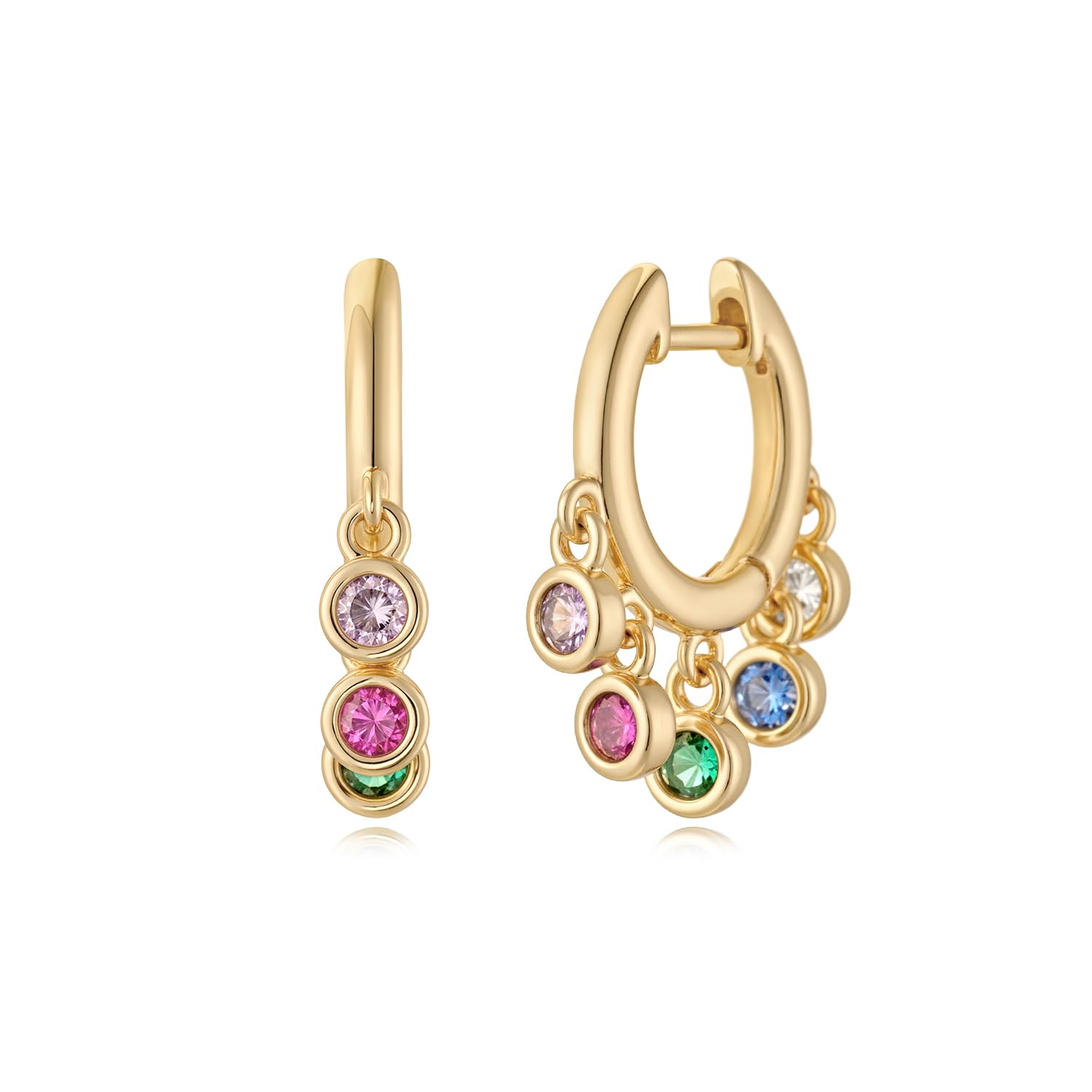 Women Earrings Gold Huggie Hoop Ear Stud Cuff 14K Small Simple Hypoallergenic Everyday Jewelry