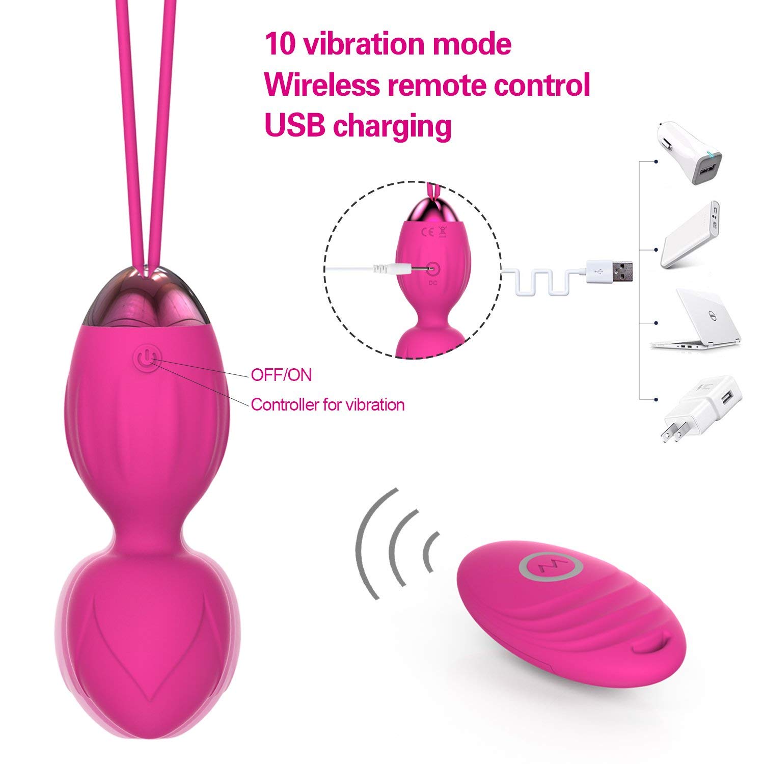 Palline di kegel-2 in 1 Pesi per esercizi Ben Wa Set di palline palline vagine per donne Principianti e piacere Medico consigliato per il controllo della vescica e esercizi per il pavimento pelvico
