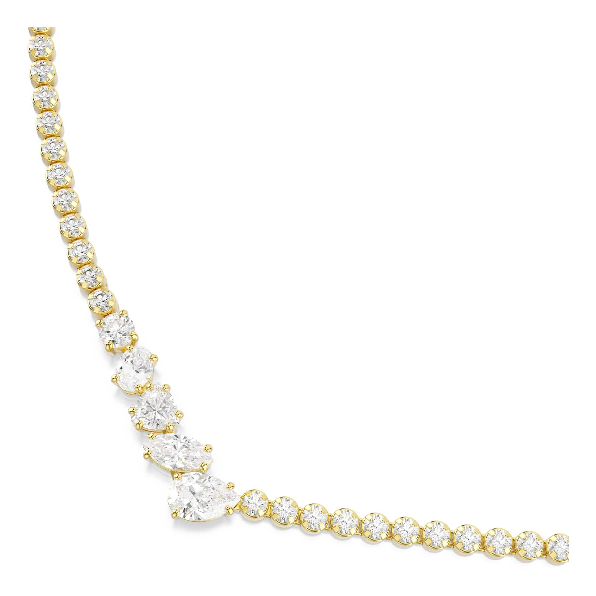 Swarovski Mesmera Collier, Tailles Mixtes, Blanc, Finition Dorée 18 Carats