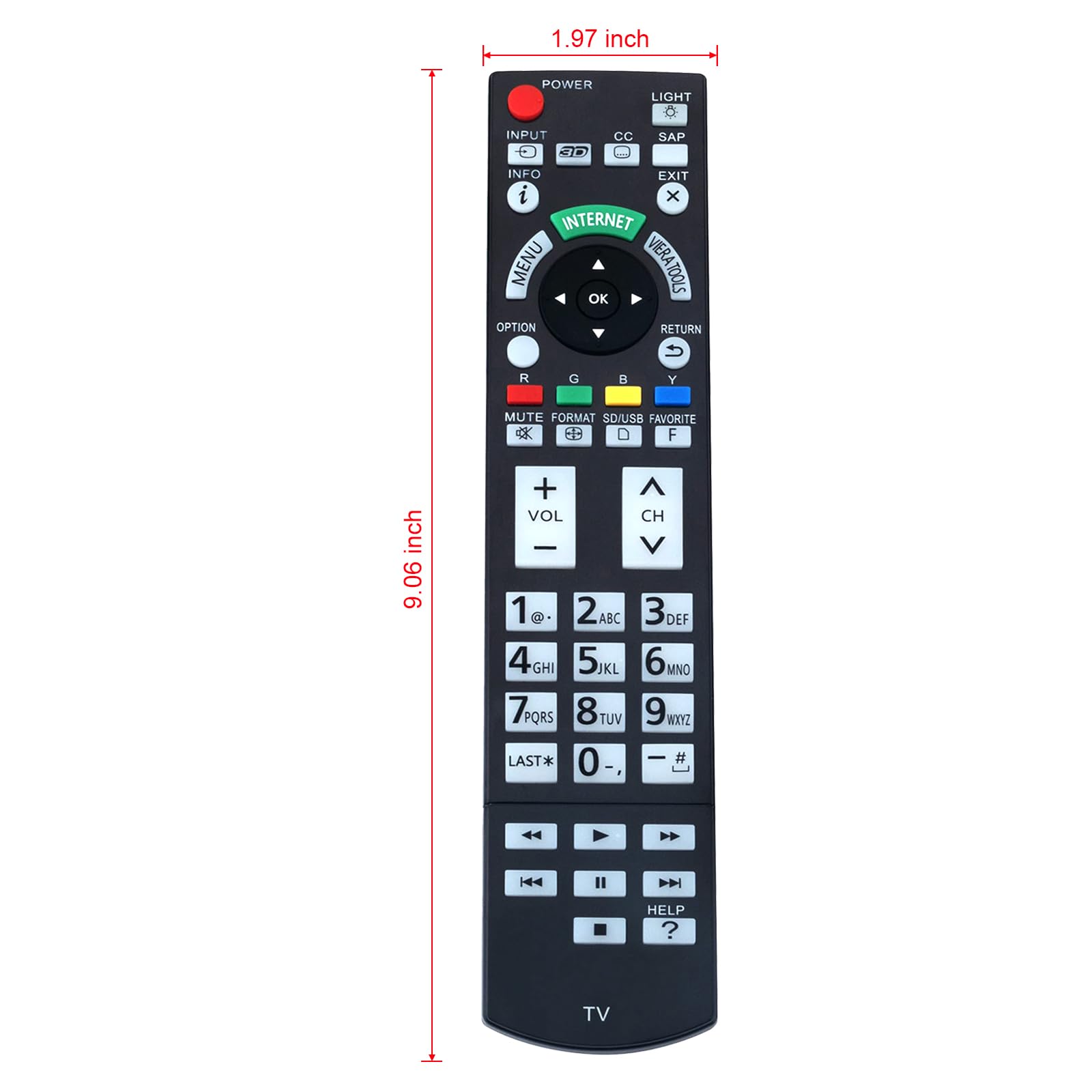 ユニバーサルリモート交換用コントロールフィットfor Panasonic tc-l47e50?tc-l55e50プラズマLCD LED HDTV TV 9jupf8b ユニバーサルリモート交換用コントロールフィットfor Panasonic tc