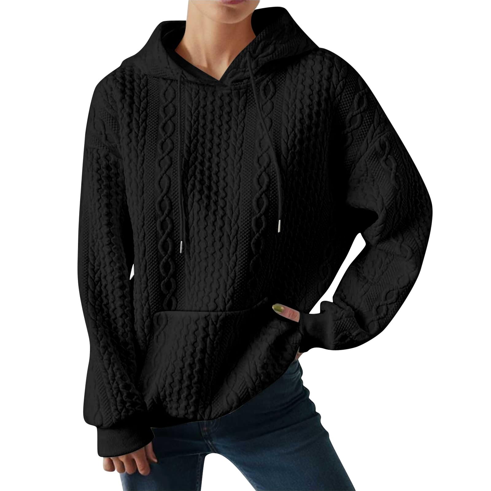 Hoodie avec capuche rose style décontracté et urbain chic - 6