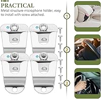 Vista 7 de Soporte de micrófono Clip de suspensión de micrófono con tornillos Compacto Fácil de instalar Gancho de micrófono de coche para accesorios de radio