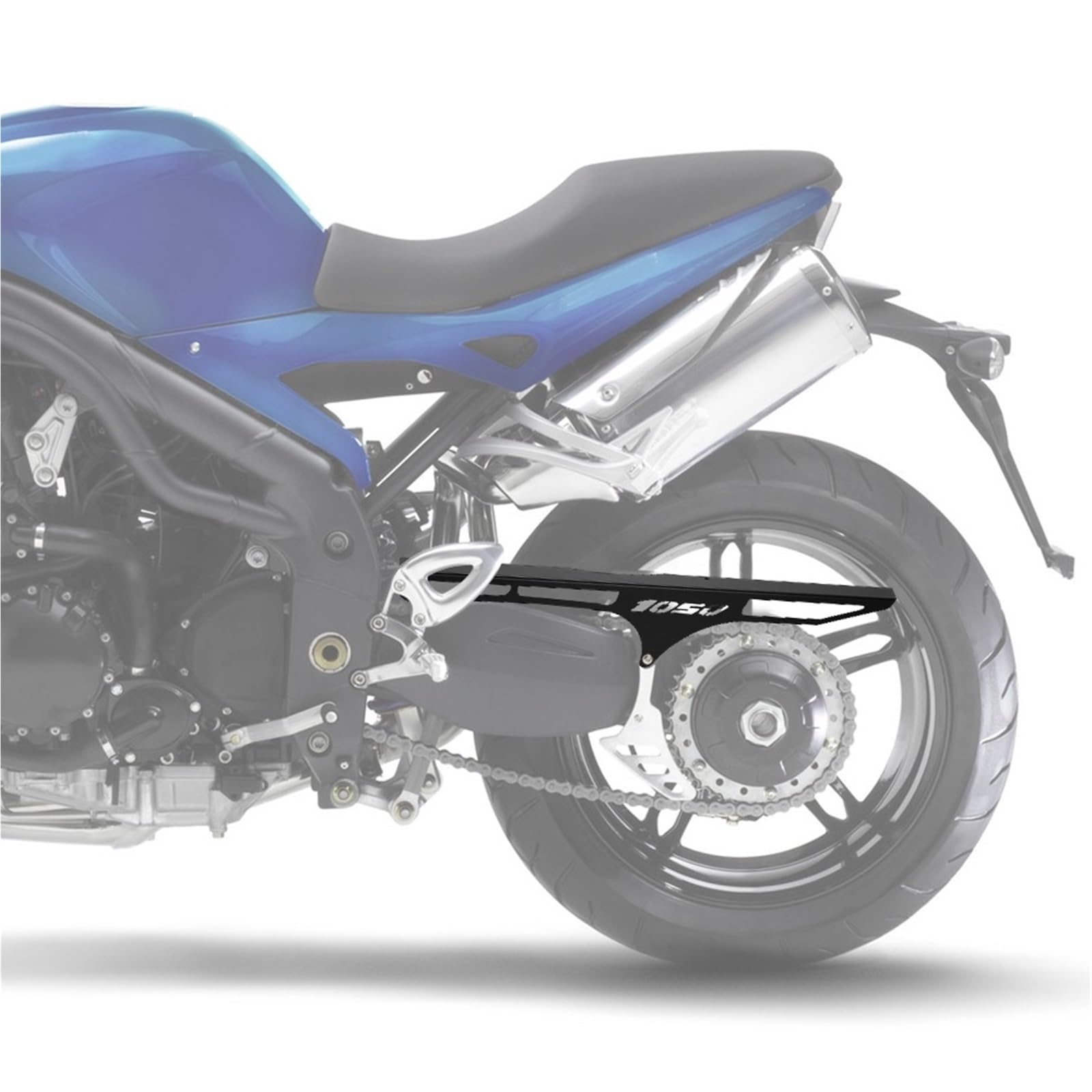 osłona zębatki silnika Pasuje do Speed ​​Triple 1050 2005-2010 CNC aluminiowa osłona łańcucha tylna zębatka osłona łańcucha(Silver)