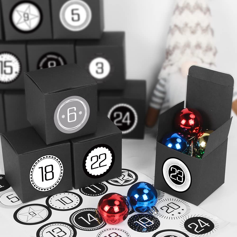 Autocollants Numérotés Pour Calendrier De L'Avent De Noël, Autocollants De Chiffres De Dessin Animé Pour Noël, 24 Jours De Calendrier De L'Avent Compte à Rebours, Autocollants De Sacs, étiquettes