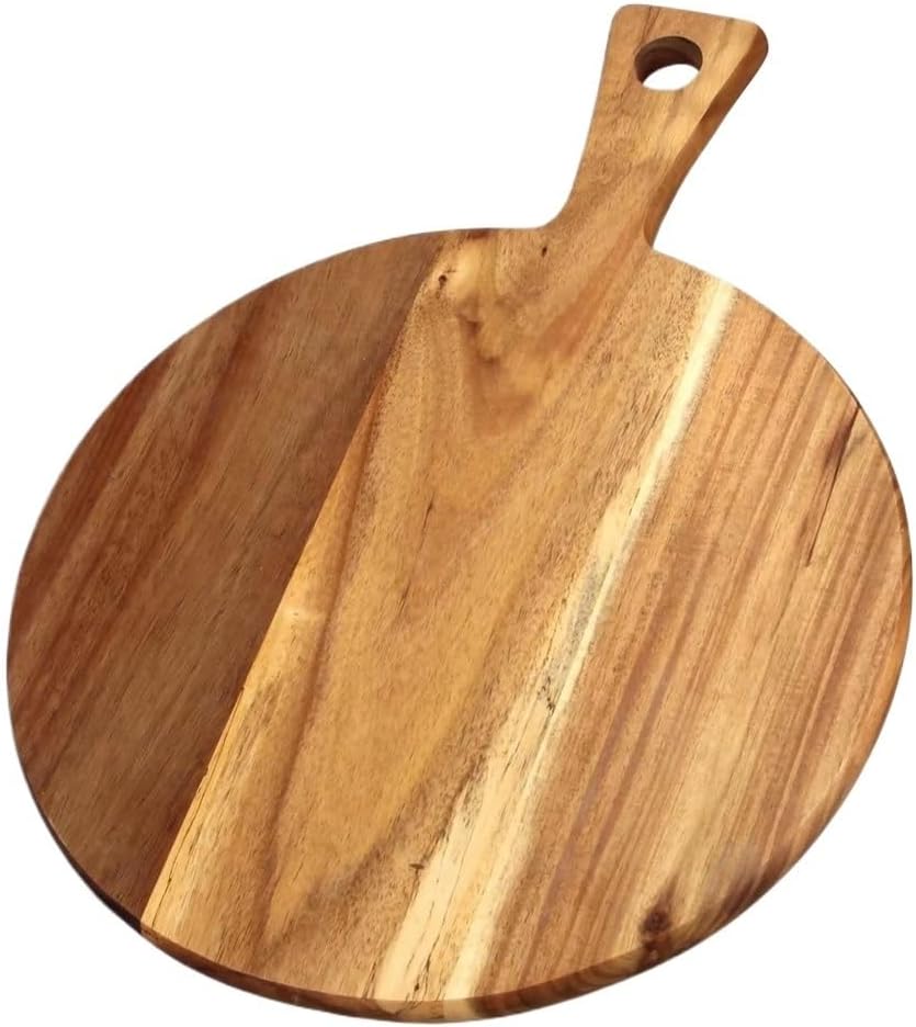 Home Cutting Board Round Steak Wood Portable Hotel Solid Handle