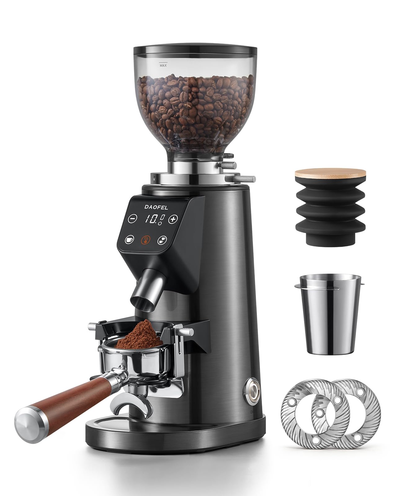 DAOFEL 64MM Flat Burr Coffee Grinder Electric,100 Adjustable Grind Settings