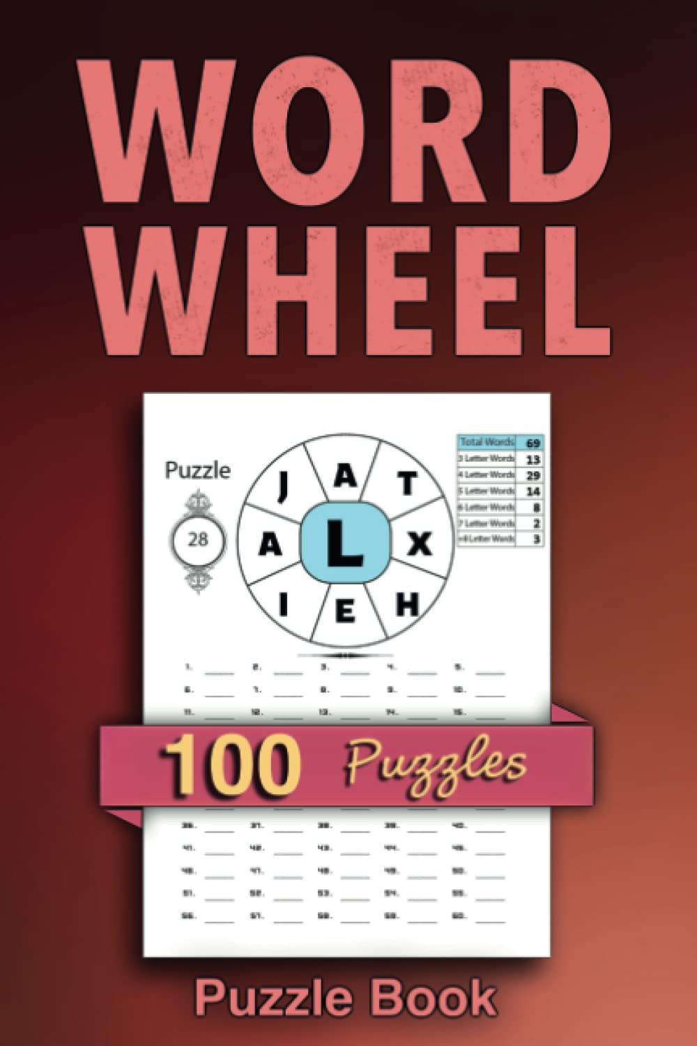 Word Wheel Vol. 1: 100 Puzzles, The game of spelling words, 6x9 Inches, Exercises & Solving.
