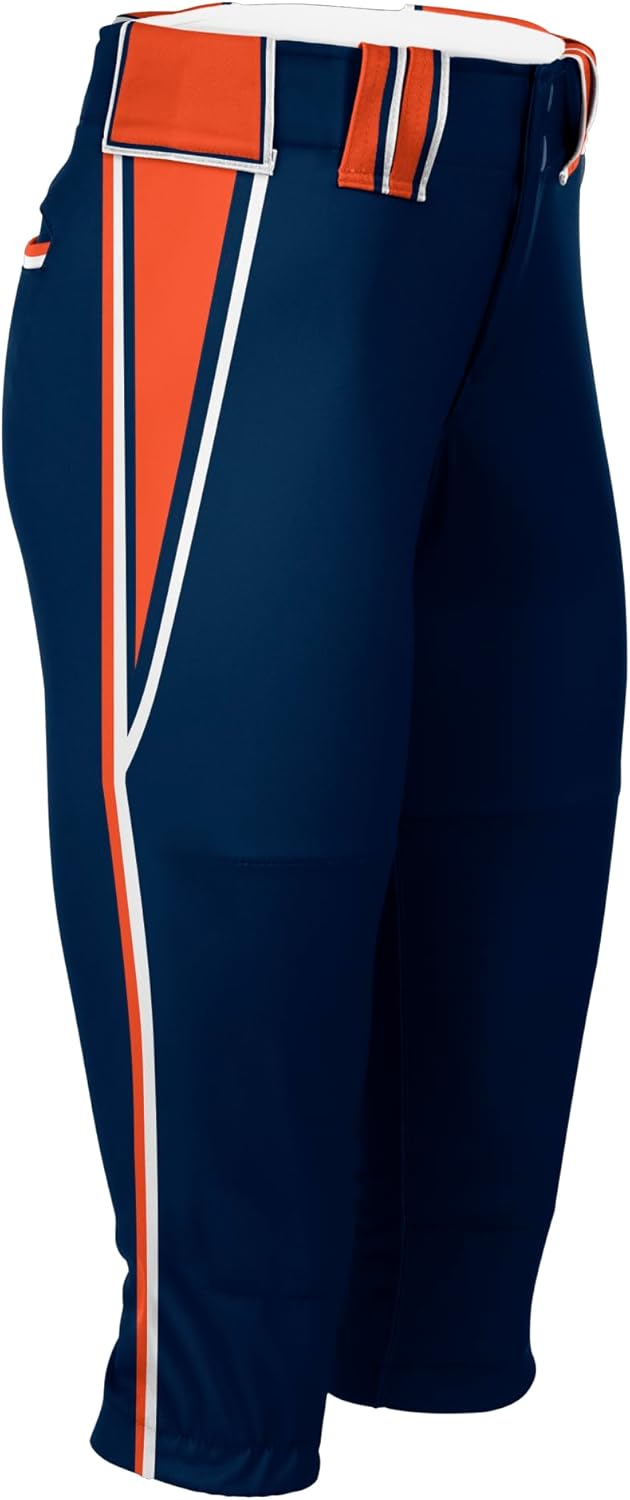 Pantalon droit taille haute à rayures