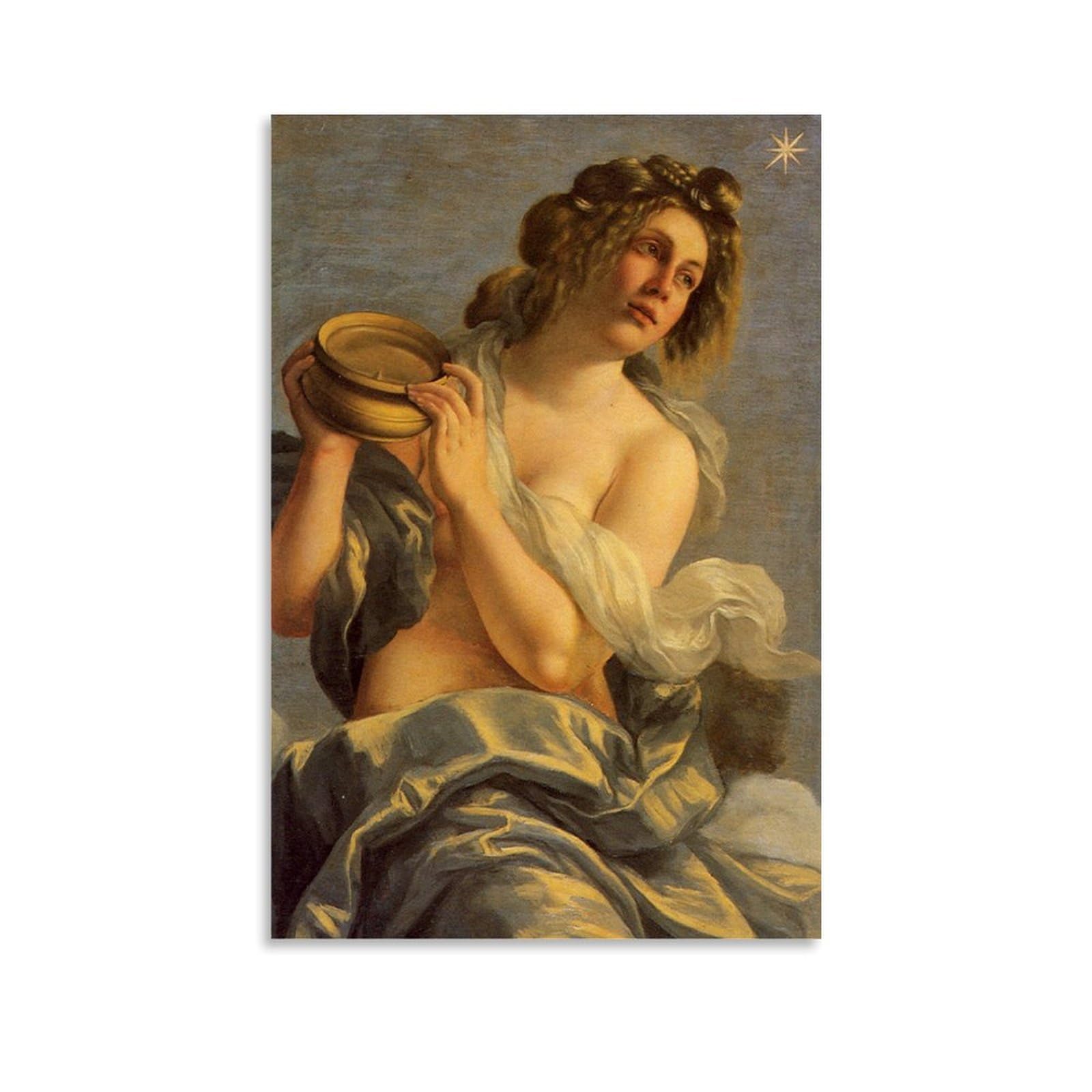 Xuxuecc Unframe Artemisia Gentileschi Wall Art Prints Paintings Poster Allegory Of Inclination Art Print Wall Photo Paint Hanging Picture Family Bedroom Decor Gift 12X18inch(30X45cm)