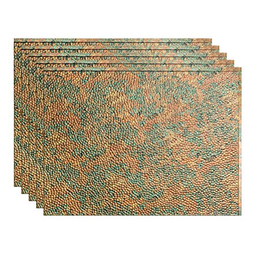 FASÄDEHammered Decorative Vinyl 18in x 24in Backsplash Panel in Copper Fantasy (5 Pack)