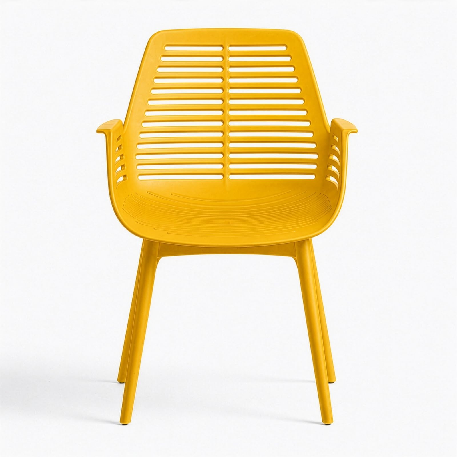 casa pura Chaise de Jardin Mayfield Jaune 1 pièce, Fauteuil Design avec Accoudoirs, Résine Polypropylène, Résistant aux Intempéries, pour Terrasse, Balcon, Patio et Intérieur, Charge jusqu'à 150 kg