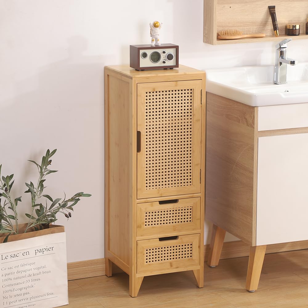 BECTSBEFF 36in High End Table Fully Assembled, Extra Tall Rattan Side