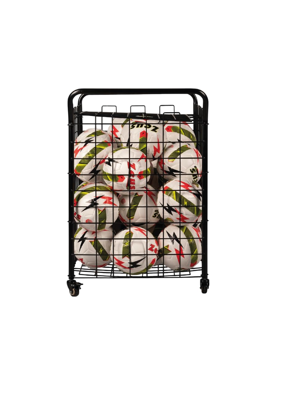 Etoile Cesto Portapalloni Ball Cart per Zeus Sport Calcio Calcetto Relax Fitness Palestra Training Allenamento Pallone Palloni Ruote Trasporto Carrello Partita Gara