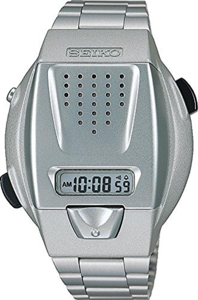 [セイコーウオッチ]音声デジタル腕時計 SBJS001 ユニセックス 日本製 電池式クオーツ 音声報知機能 音声ガイダンスで時刻・アラーム設定可能 シルバー