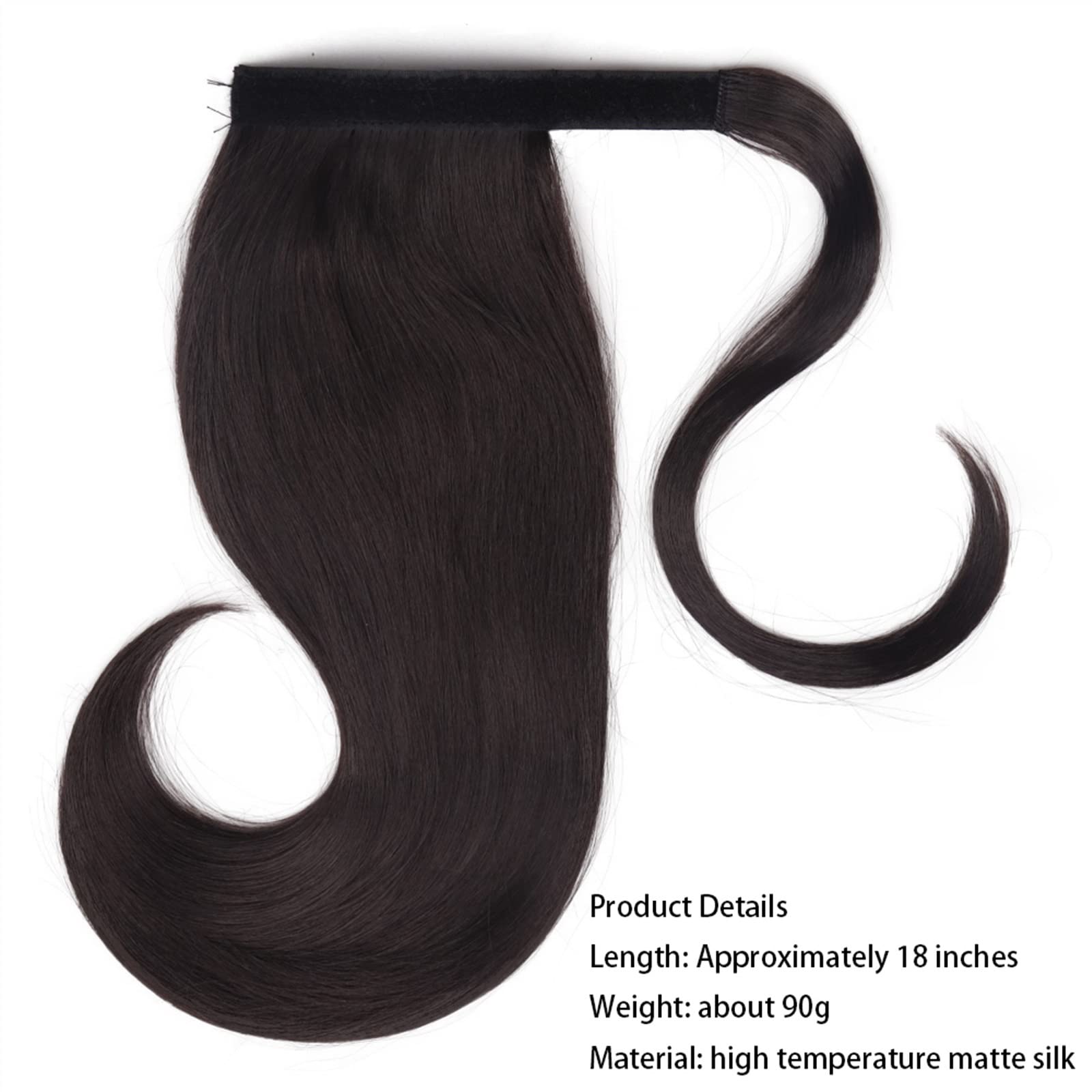 Przedłużenie kucyka Bounce Wraparound Kawałki włosów w koński ogon Proste doczepiane włosy z grzebieniem Warp Ponytails dla kobiet Syntetyczny Fryzura z kucykiem (Color : 60, Size : 18inches)