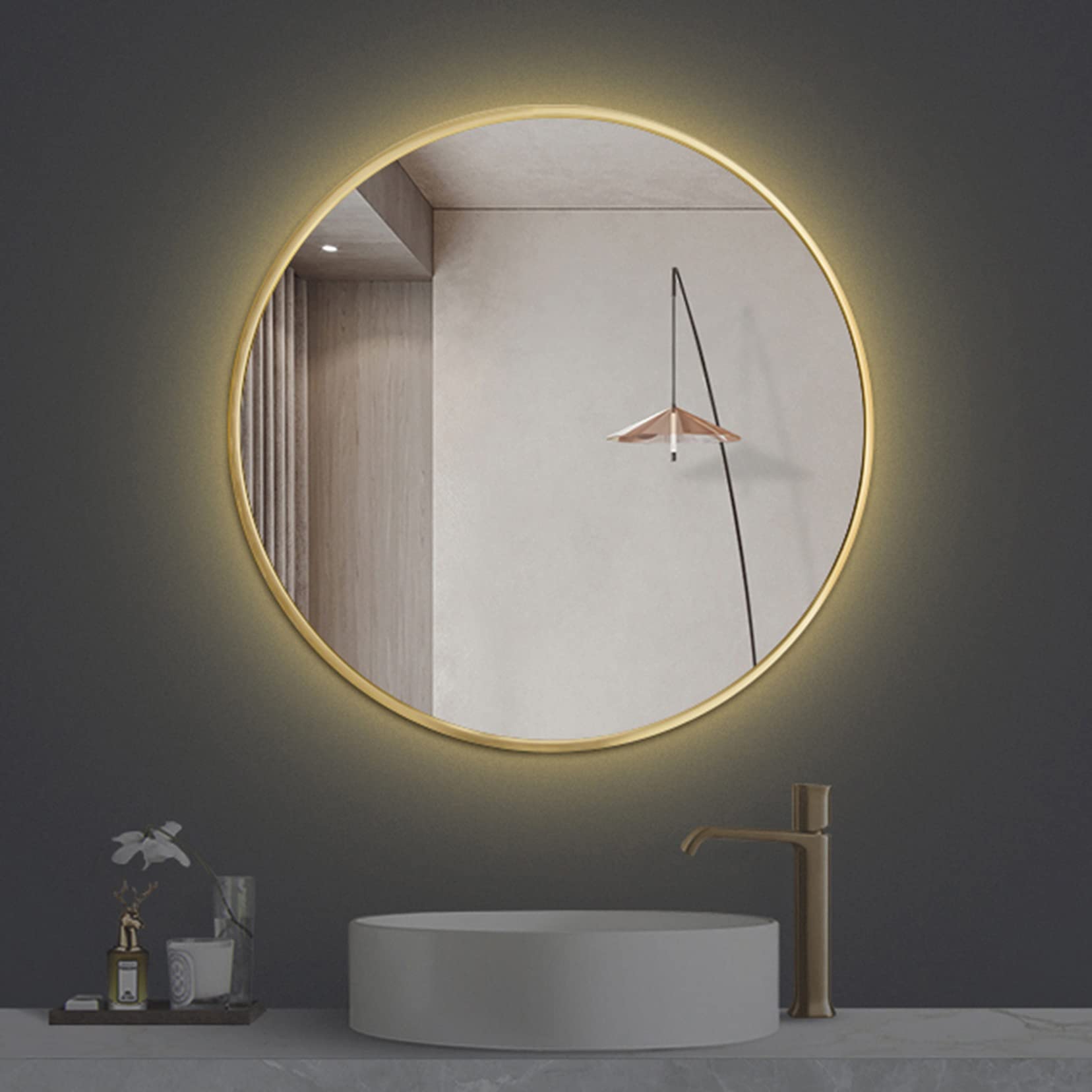 Miroir de maquillage LED pour famille ou hôtel lumière chaude