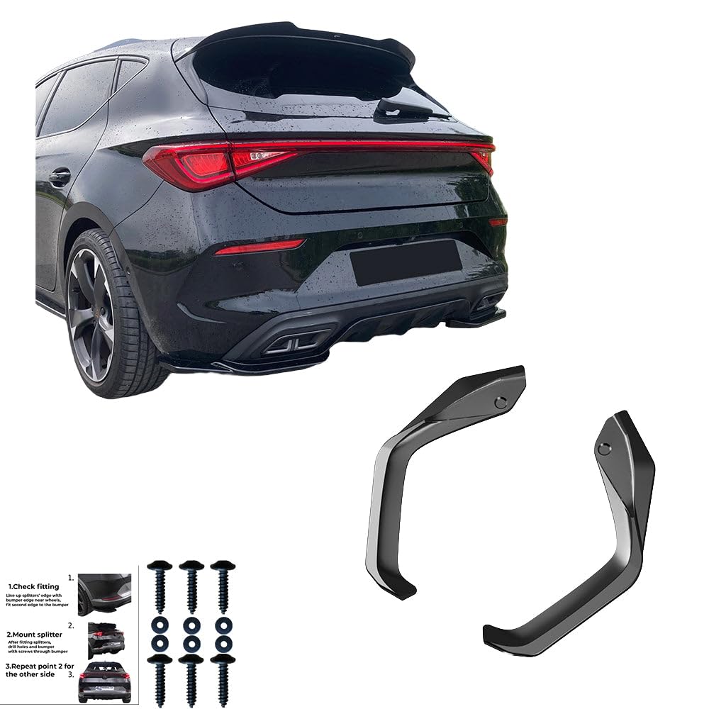 Oneway Diffusori Laterali Posteriori compatibili con Cupra Leon HB 2020- - Versione 2 - Nero lucido