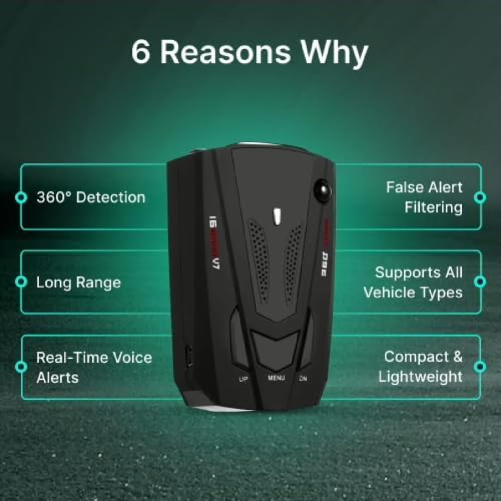 Speeder Pro Radarwarner Für Auto, Mit 360° Schutz & Sprachansagen (Schwarz)