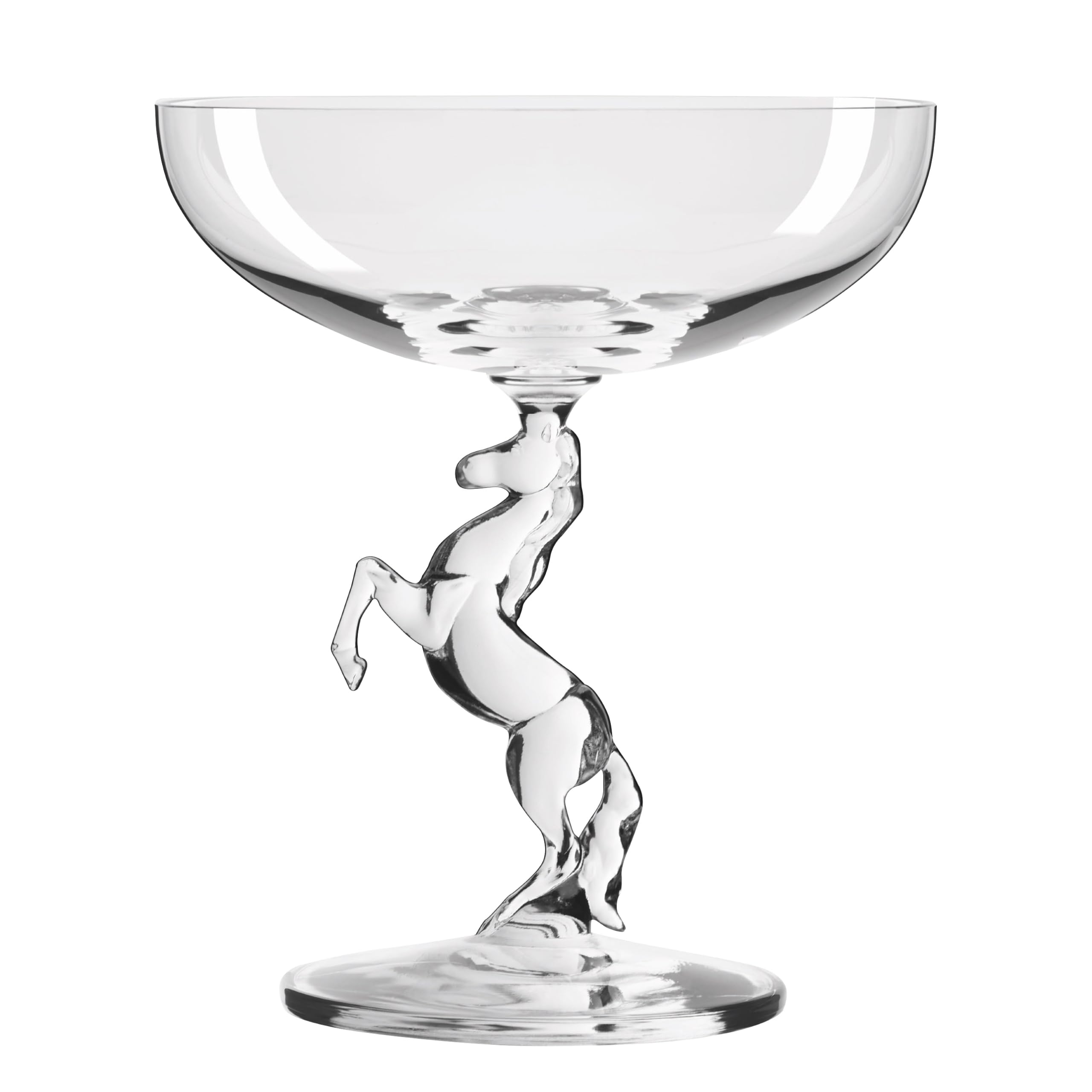 RITZENHOFF 9011001 Champagnerglas 200 ml, Serie Reitkristall – mit schlichtem, edlem Design und Stiel in Form eines steigenden Pferdes – Made in Germany