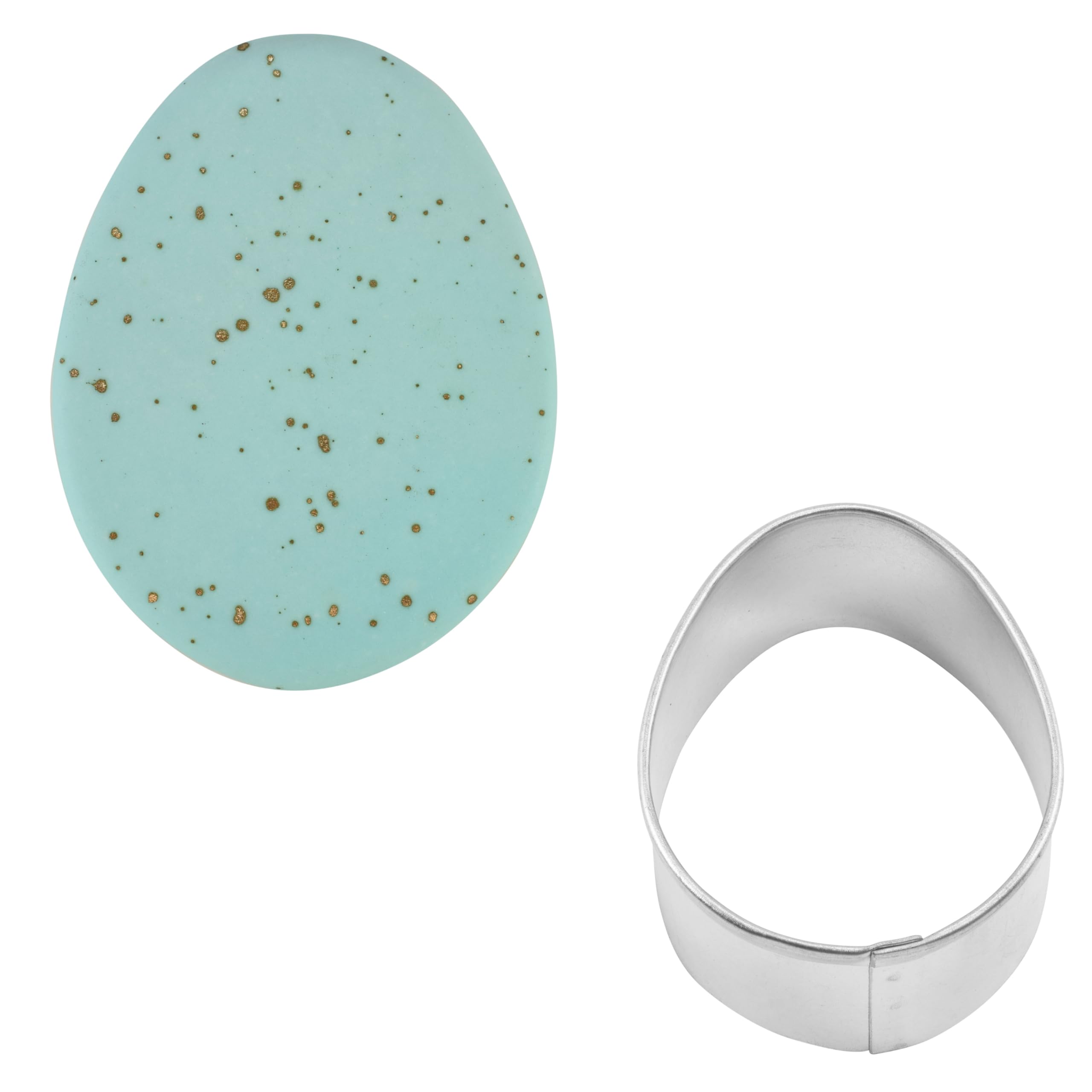 R&M Egg - Cortador de galletas de acero inoxidable de 7,6 cm, color plateado