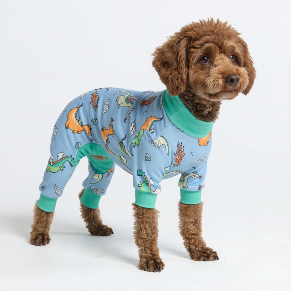 Spark Paws Dog Pajamas - Stretch Onesie Recovery Full Leg Surgery Suit PJS