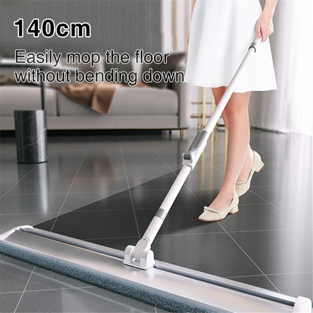 Fregona Plana, trapeador Deslizante autónomo, trapeador húmedo y seco para Limpiar Pisos, Herramientas de Limpieza para el hogar (60 cm con 3 paños) para perseguir la Felicidad