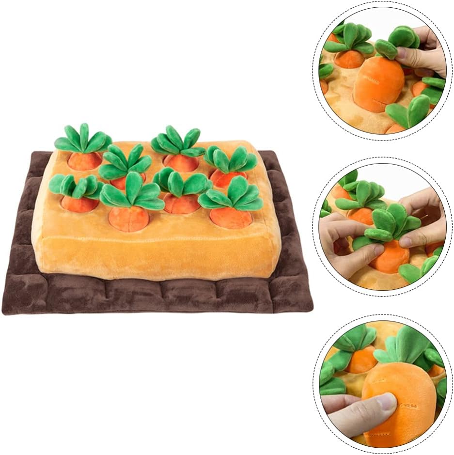 balacoo Pet Sniffle Mat for Dogs Interactive Assembling Carrot Land Training Mat Slow Feed Non-Skid Design Engaging Pet Supply for Smell Training and Energy Consumption