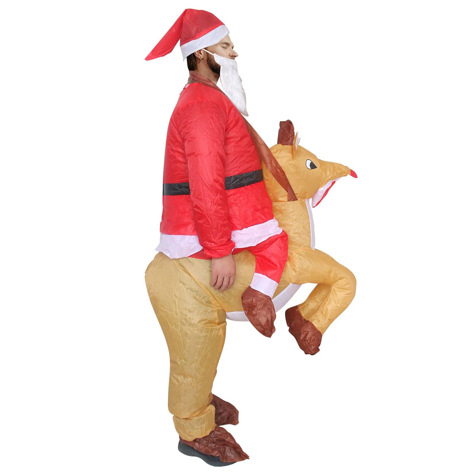 Arokibui Inflatable Reindeer Costume Blow up Santa Claus Costume Elk Deer Suit Cosplay Party Halloween Christmas Xmas Parade Carnival Suit - Image 2