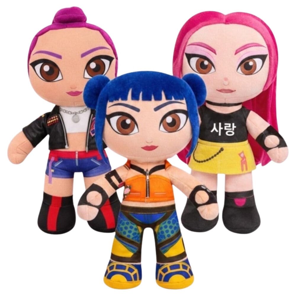 Peluche compatibile con k-pop, Set di 3 Figure Morbide Rumi-Zoey-Mira, 20 cm, da Abbracciare, Regalo k-pop Music
