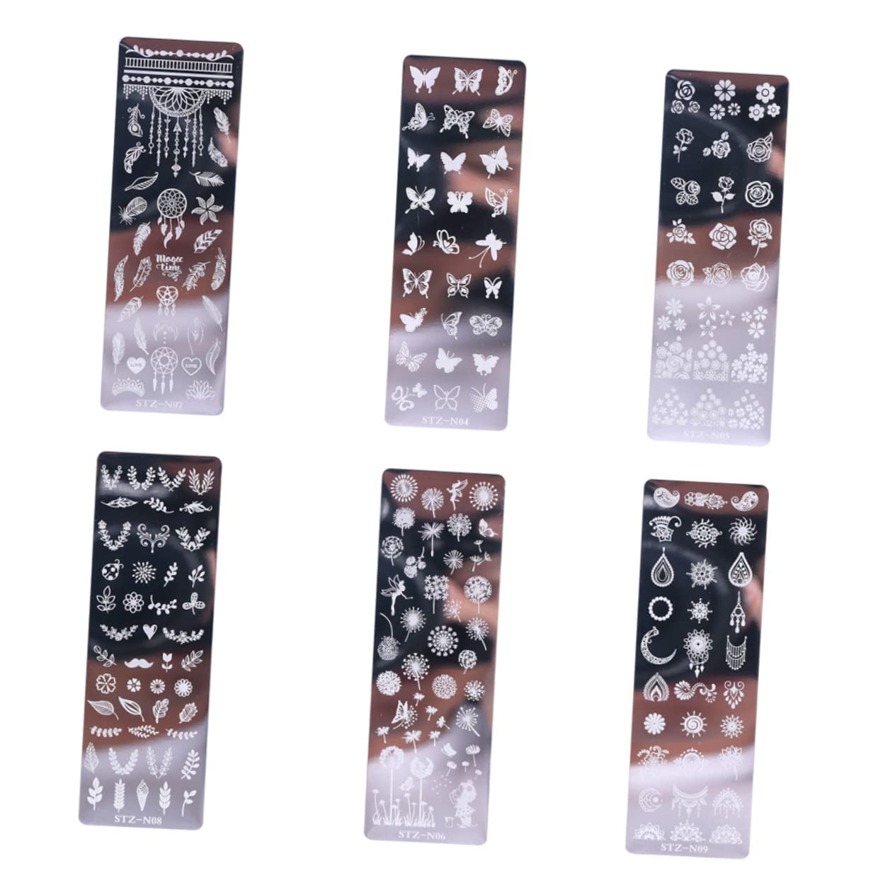 Healeved 18pezzi Piastre Per Stamping Unghie Inossidabile Con Motivi Di Fiori e Farfalle Di Template Per Nail Art Elegante e Creativo Per Manicure e Occasioni Speciali