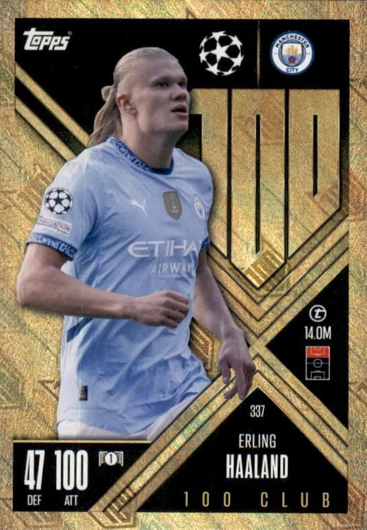 Match Attax Extra 2024 2025 Erling Haaland 100 Club Trading Card