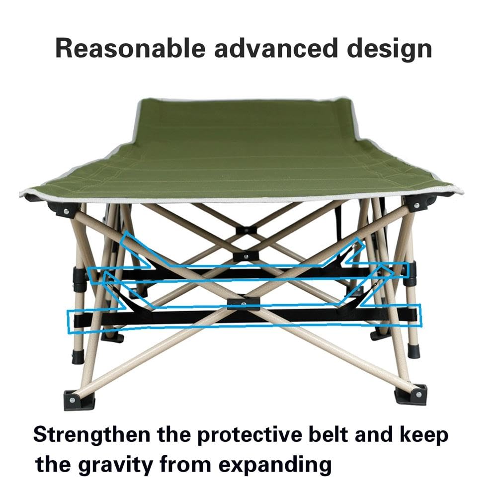 Yaheetech Łóżko polowe, łóżko dla gości, łóżko kempingowe, składane, z torbą transportową | Obciążenie do 150 kg, 186 x 66 x 52 cm, kolor zielony