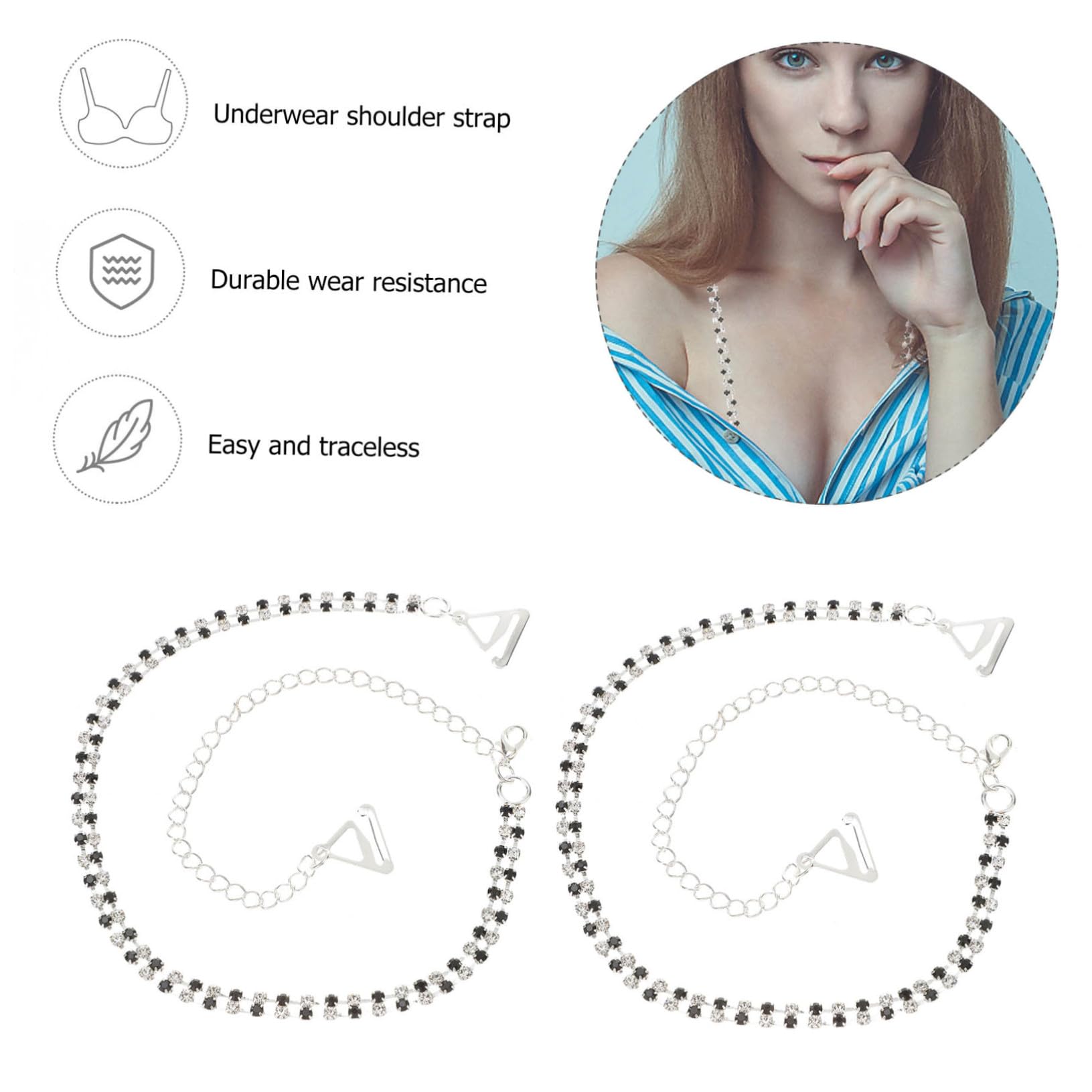 VALICLUD 5pares Correas Ajustables De Rhinestone Para Sujetador De Tirantes Decorativos Para Ropa De Fiesta y Vestidos Sin Hombros Accesorios Chic y Elegantes