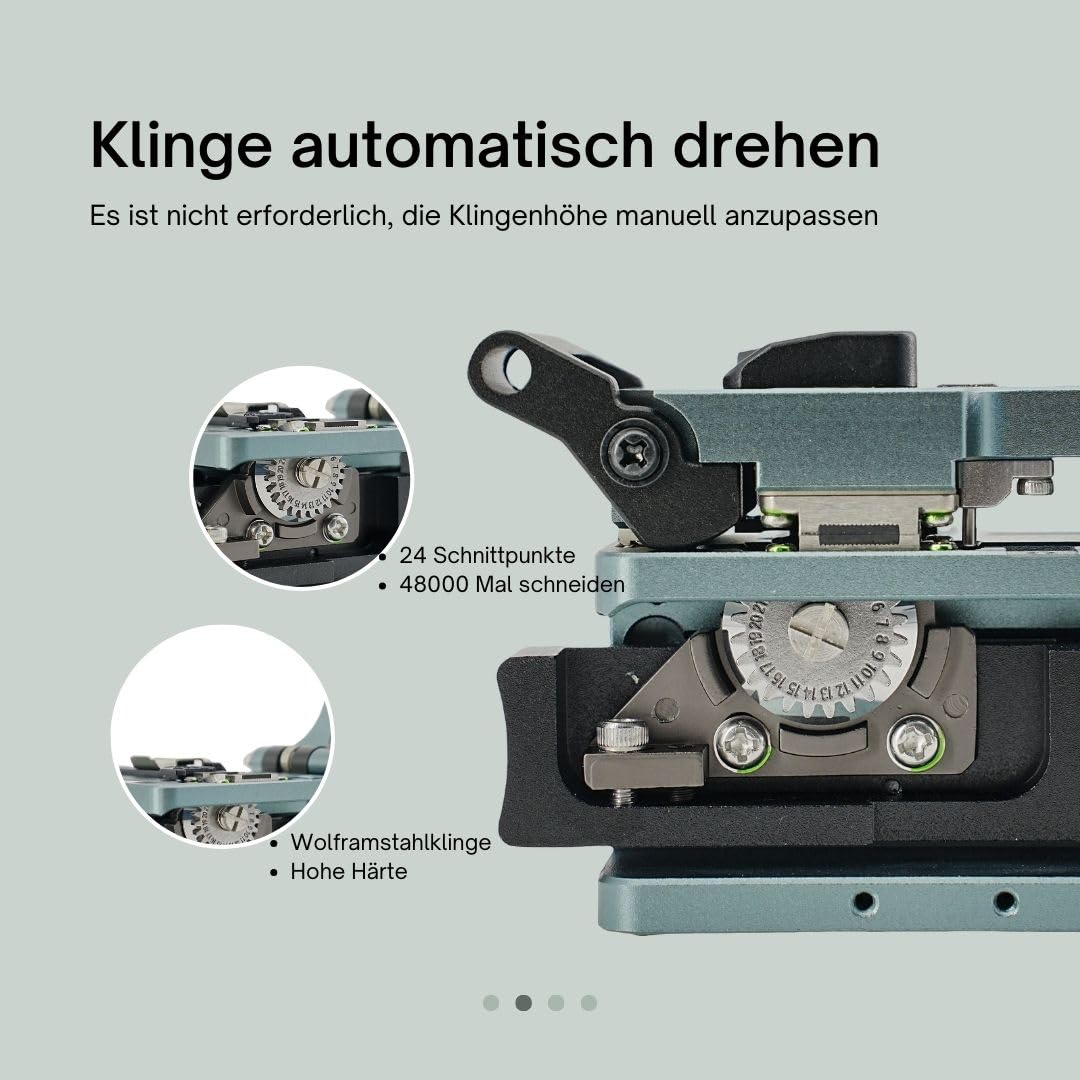 9C+ Hochpräzisions-Faserschneider (Fiber Cleaver) mit automatischer Klingenrotation und automatischem Rücklauf, glasfaser cleaver mit 3 in 1 Faserhalterung und 24 Schneidstellen