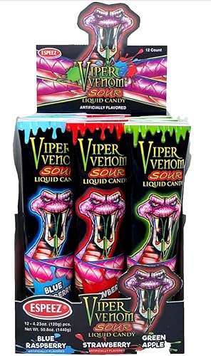 Miniatura 9 de PKM CANDIES - Paquete de 3 sabores surtidos de Viper Venom Sour Squeeze Liquid Candy 3 sabores