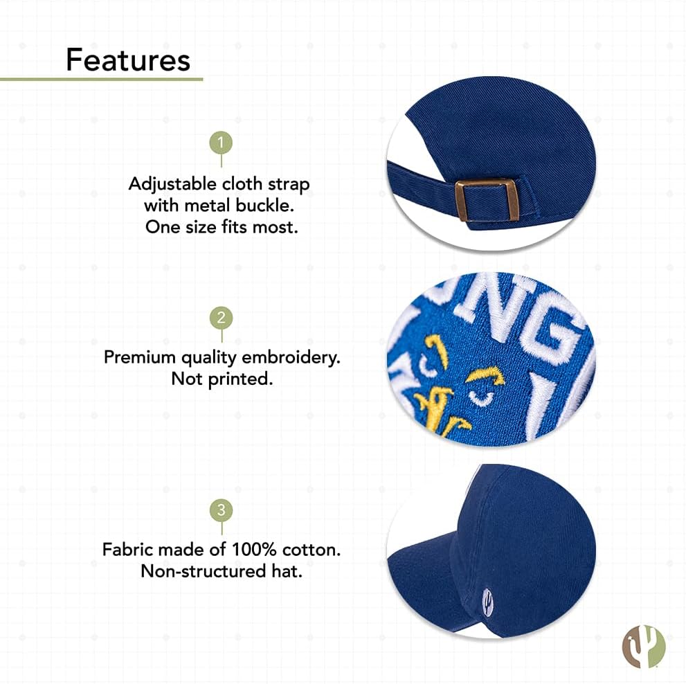 Desert Cactus University of North Georgia Baseball Hat UNG Nighthawks Brimmed Embroidered Hats Cap Adjustable Cloth Strap Adult (Style B) Blue - Image 4