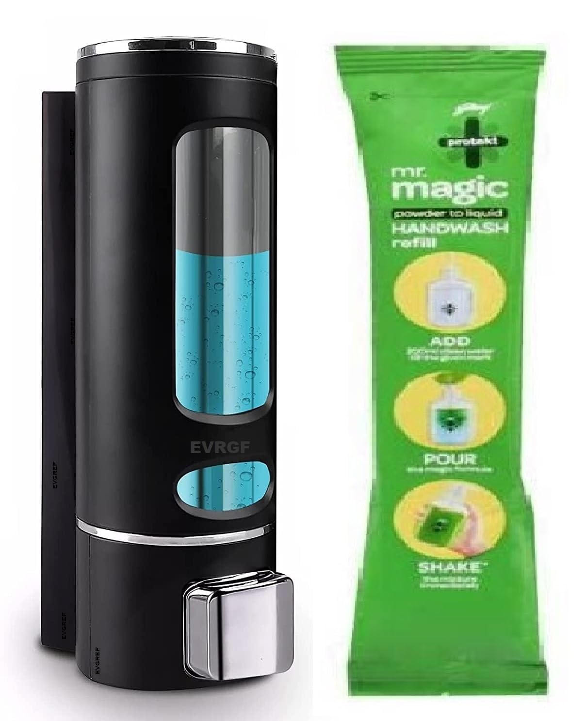 Plastic Liquid SOAP Dispenser 400 ML with Free Ready to Mix Liquid handwash Soap Dispenser (Black Capsule)(Pack of 1)